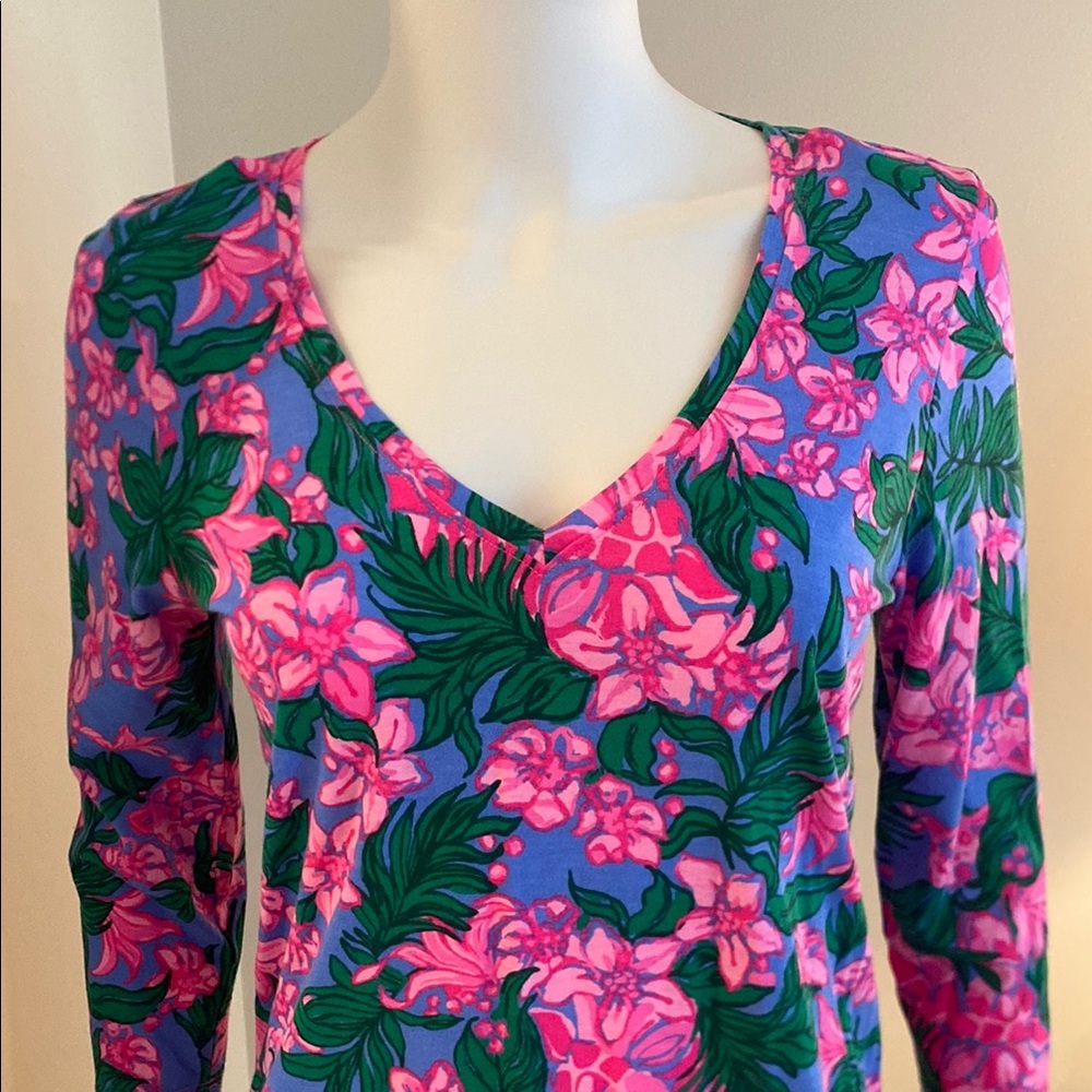 Lilly Pulitzer V-Neck Dress with 3/4 Sleeves - Picture 2 of 3